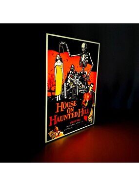 House on Haunted Hill LED Light Box - Vincent Price Horror Movie Poster Lighted